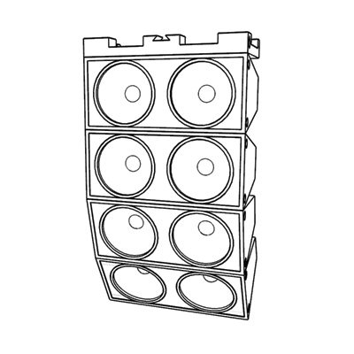 Line array speakers x4 (including hanging parts) (4pcs / group)